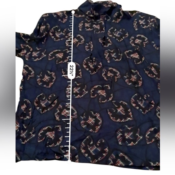 Vintage Pendleton Country Sophisticates Blue Geometric Print Long‎ Sleeve Top 10 - Picture 9 of 9